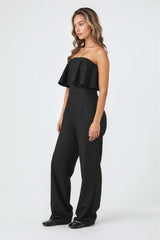 Flounce Wide-Leg Tube Jumpsuit