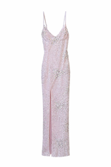 Sequined Beaded Maxi Dress