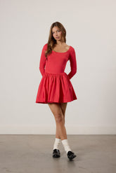 Scoop-Neck Mini Skater Dress