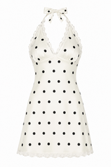 Polka Dot Halter Mini Dress
