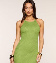 Keep It Chic Knit Lace-Up Maxi Dress