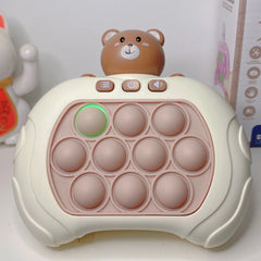 NEW Upgraded - 1PC Cute Bear Popit Light up Handheld Fidget Toy Poppit Console Game