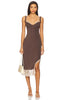 x Intimately FP Party Crasher Midi Slip Dress In Mushroom & Double Espresso