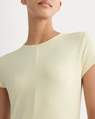Midi Tee Dress In Butterknit | Light Yellow