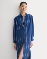 Midi Shirtdress In Ultrasoft Cotton | Estate Blue/Open Air/White