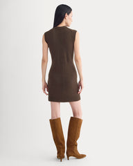 Sweater Mini Dress In Luxe Merino | Coffee Bean
