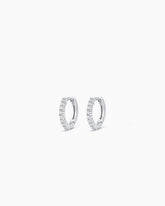 14K White Gold Diamond Pavé Huggies