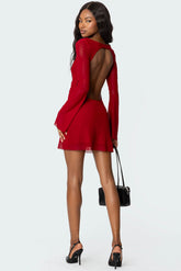 Off Shoulder Sequin Knit Mini Dress