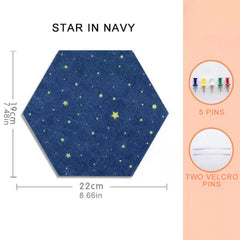 1PC DIY Felt Board Tile Hexagonal Notice Cork Self Adhesive Pin Board