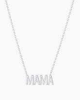 14K White Gold Mama Necklace