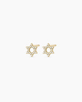 Diamond Star of David Studs