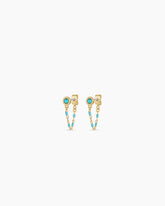 Turquoise Capri Chain Huggies
