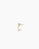 Diamond Heart Stud Single Huggie