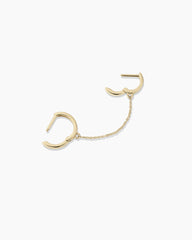 14K Gold Rose Double Huggie