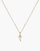 14K Gold Palm Charm Necklace