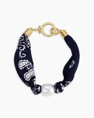 Paisley Bandana Pearl Bracelet
