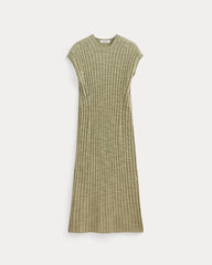 The Column Dress In Cotton Linen | Eucalyptus