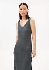 Leinen-Mix Strickkleid | Space Steel