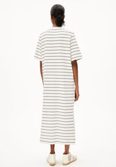 Xelinaa Fein Gestreiftes Midi-Kleid | Undyed-Black