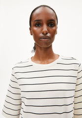 Xelinaa Fein Gestreiftes Midi-Kleid | Undyed-Black