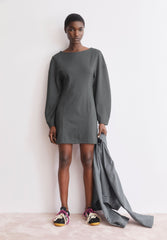 Barrel Mini-Jerseykleid | Space Steel