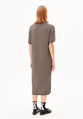 Feinstrick-Polokleid | Walnut Cream