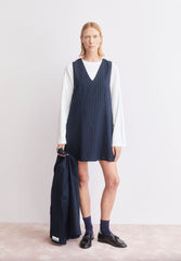Pinaafo Nadelstreifenkleid | Night Sky-White