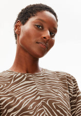 Zebra Muster Jersey-Midi-Kleid | Sandstone
