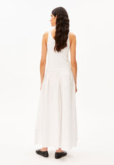 Material-Mix Kleid | White