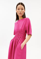 Leinen-Mix Gerafftes Kleid | Very Berry