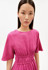 Leinen-Mix Gerafftes Kleid | Very Berry