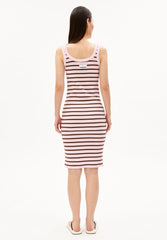 Gestreiftes Tanktop Ripp-Kleid | Pink Mist-Dried Palm