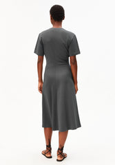 Kurzärmliges Jersey-Midi-Kleid | Space Steel
