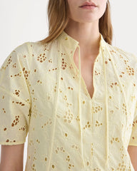 The Eyelet Midi Dress | Light Yellow