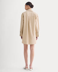 The Mini Shirtdress In Ultrasoft Cotton | Tiger'S Eye / Optic White