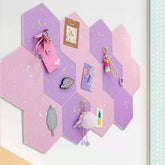 1PC DIY Felt Board Tile Hexagonal Notice Cork Self Adhesive Pin Board