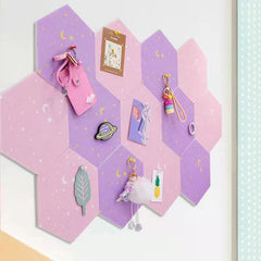 1PC DIY Felt Board Tile Hexagonal Notice Cork Self Adhesive Pin Board