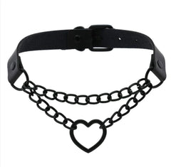 Black Heart Chain Choker