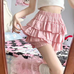 High Waist Ruffle Mini Skirt