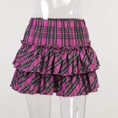 Kawaii Princess Plaid Skirt - Pink College Cutie