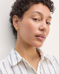 The Daytripper Dress In Linen | Bone/Navy