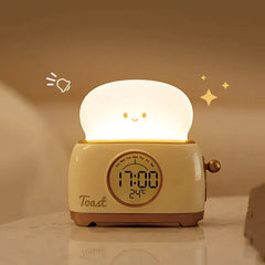 Kawaii Toast LED Night Light Digital Alarm Clock