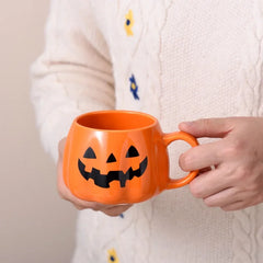 Halloween Pumpkin Ceramic Mug 400ml – Cute Coffee Cup with Festive Pumpkin Pattern