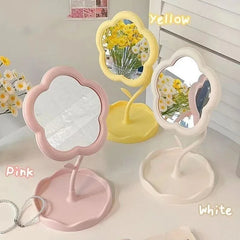 Cute Pastel Flower Korean INS Desktop Mirror