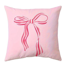 Pink Bow & Cherry Printed Pillowcase – Soft & Cute Cushion Cover