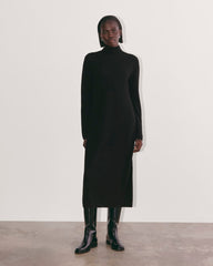 The Turtleneck Sweater Dress In Cashmere | Black