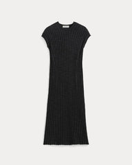 The Column Dress In Cotton Linen | Black