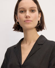 The Shirtdress In Linen | Black