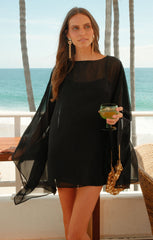 Olsen Mini Dress ~ Black Chiffon