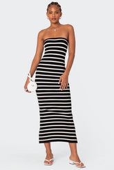 Knit Back Slitted Maxi Dress